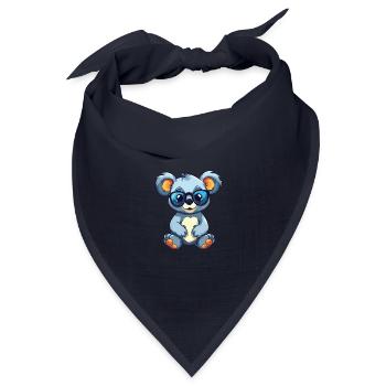 Koala trägt Brille Karikatur Kawaii Illustration - Bandana Dreieckstuch - Navy - Vorne