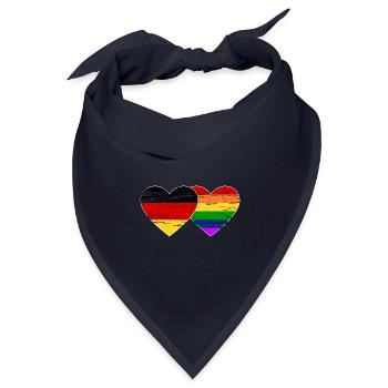 Deutschland Regenbogen Flagge used - Bandana Dreieckstuch - Navy - Vorne