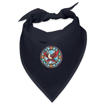Taube bunte Aquarell-Tier-Haustier-Illustration - Bandana Dreieckstuch - Navy - Vorne
