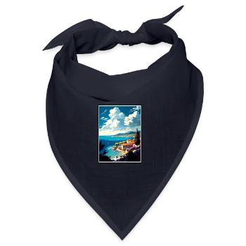Insel Brac Kroatien Vintage Reiseposter Souvenir - Bandana Dreieckstuch - Navy - Vorne