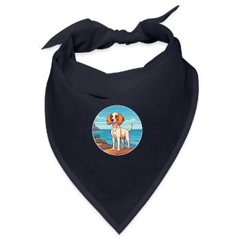Jamthund Hund Rasse Cartoon Kawaii Clipart Hund Haustier - Bandana Dreieckstuch - Navy - Vorne