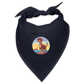 Braque Du Bourbonnais Hunderasse Cartoon Kawaii Hund - Bandana Dreieckstuch - Navy - Vorne
