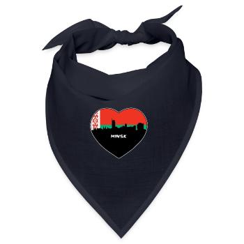 Minsk Weißrussland Flagge Skyline Reise Souvenir - Bandana Dreieckstuch - Navy - Vorne
