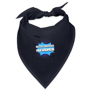 Rechtsaußen aufräumen! - Bandana Dreieckstuch - Navy - Vorne