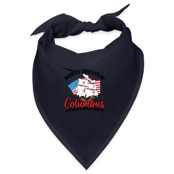 Von Kolumbus entdeckte Welten Indigene - Bandana Dreieckstuch - Navy - Vorne