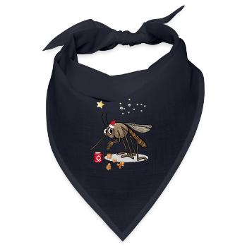 Stechmücke freut sich auf Weihnachten - Bandana Dreieckstuch - Navy - Vorne