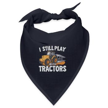 Ich spiele immer noch mit Traktoren Landwirt Landw - Bandana Dreieckstuch - Navy - Vorne