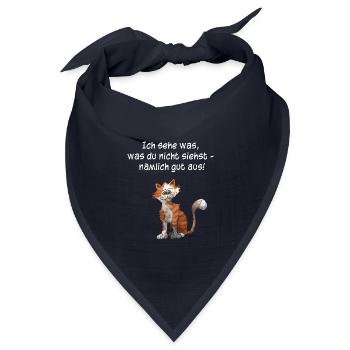 Gutes Aussehen (Katze) - Bandana Dreieckstuch - Navy - Vorne