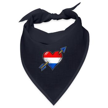 Holland Flagge Herz mit Pfeil - Bandana Dreieckstuch - Navy - Vorne