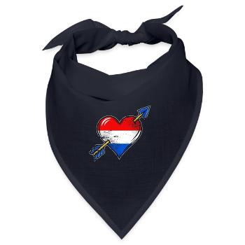 Holland Flagge Herz mit Pfeil used look - Bandana Dreieckstuch - Navy - Vorne