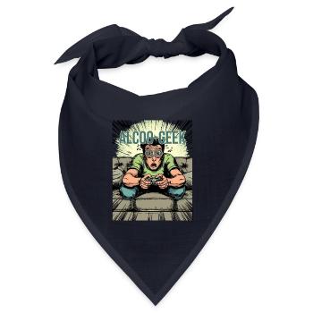 ALKOHOLIKER-NERD – VIDEOSPIELSÜCHTIGER - Bandana Dreieckstuch - Navy - Vorne