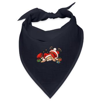 Lustiger gefallener Hase Winter-Paket-Hasen-Humor - Bandana Dreieckstuch - Navy - Vorne
