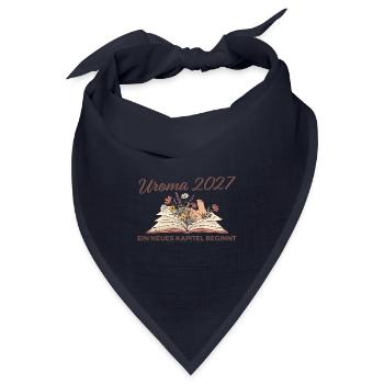 Uroma 2027 Neues Kapitel Werdende Urgroßmutter - Bandana Dreieckstuch - Navy - Vorne