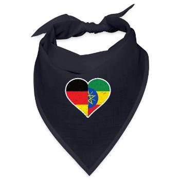 Germany Ethiopia Vintage Heart - Bandana Dreieckstuch - Navy - Vorne