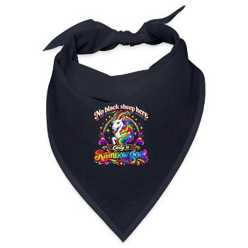 Hier gibt es kein schwarzes Schaf, sondern eine Regenbogenziege - Bandana Dreieckstuch - Navy - Vorne