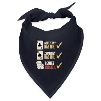 Achtzehn zwanzig Rente endlich – Skat Rentner - Bandana Dreieckstuch - Navy - Vorne