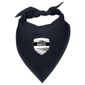 Schönes Frankreich Schildwappen Französische Riviera Strandgeschenk - Bandana Dreieckstuch - Navy - Vorne
