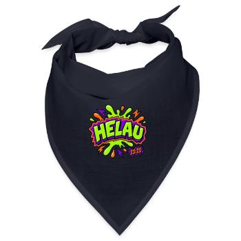 Helau 11:11 Karneval Retro T-Shirt - Bandana Dreieckstuch - Navy - Vorne