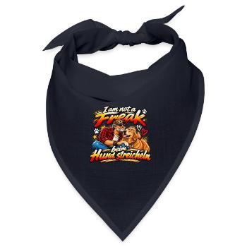 Ich bin kein Freak beim Hund streicheln - Bandana Dreieckstuch - Navy - Vorne