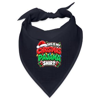 Weihnachts Pajama Shirt Spruch - Bandana Dreieckstuch - Navy - Vorne