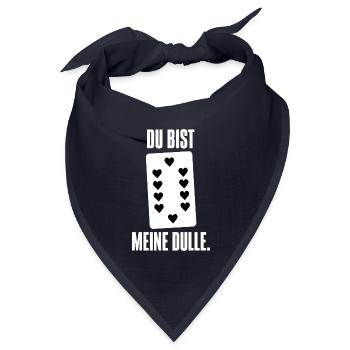 Du bist meine Dulle – Doppelkopf Liebe Partner - Bandana Dreieckstuch - Navy - Vorne