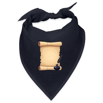 Leere Verfassungsrolle mit Federkiel - Bandana Dreieckstuch - Navy - Vorne