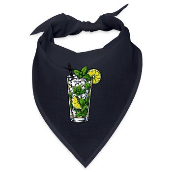 Minzlimonade im Glas - Bandana Dreieckstuch - Navy - Vorne