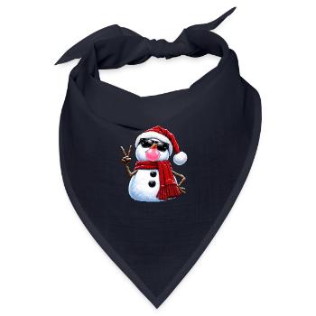 Cool Snowman Bubble Gum Sunglasses Christmas - Bandana Dreieckstuch - Navy - Vorne