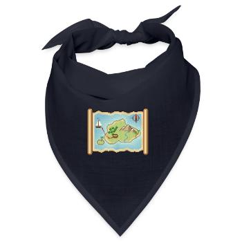Pixel Art Schatzkarte mit verstecktem Schatz - Bandana Dreieckstuch - Navy - Vorne