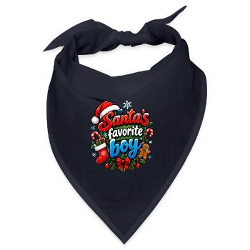 Santa's Lieblingsboy - Bandana Dreieckstuch - Navy - Vorne