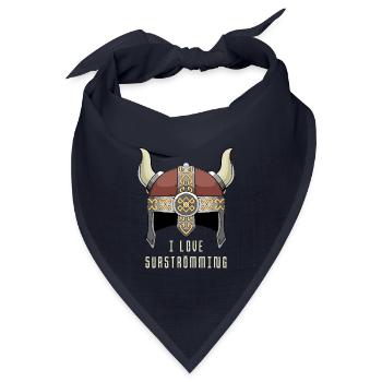 I Love Surströmming Wikinger Helm Schweden Hering - Bandana Dreieckstuch - Navy - Vorne