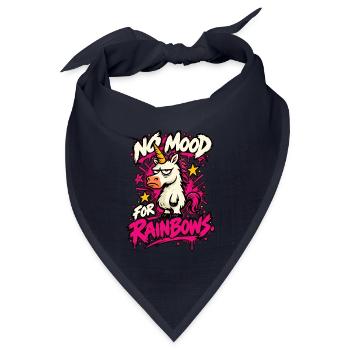 No Mood For Rainbows Lustiges Anti Einhorn Design - Bandana Dreieckstuch - Navy - Vorne