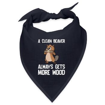 A Clean Beaver Always Gets More Wood Biber Holz - Bandana Dreieckstuch - Navy - Vorne