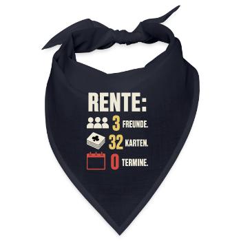 Rente 3 Freunde 32 Karten 0 Termine – Skat - Bandana Dreieckstuch - Navy - Vorne