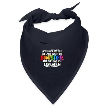 Buntstifte Regenbogen Zitat - Bandana Dreieckstuch - Navy - Vorne