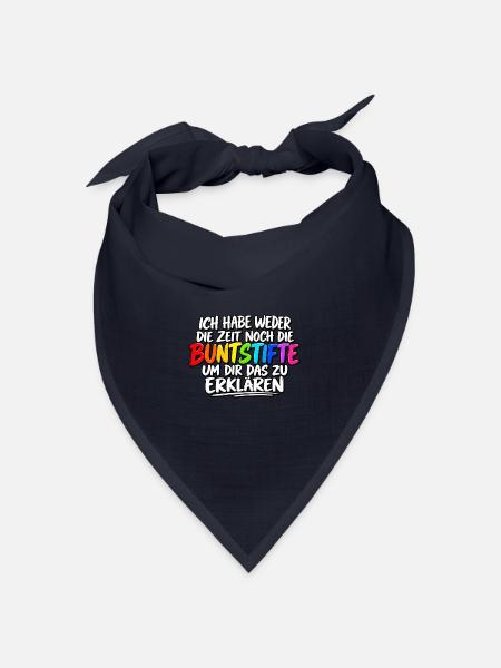 Buntstifte Regenbogen Zitat - Bandana Dreieckstuch - Navy