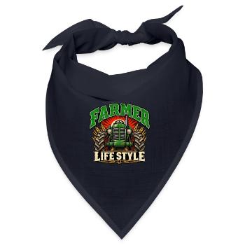 Farmer Life Style Traktor-Grafik - Bandana Dreieckstuch - Navy - Vorne