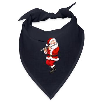 Weihnachts-Santa Flötenmelodie - Bandana Dreieckstuch - Navy - Vorne
