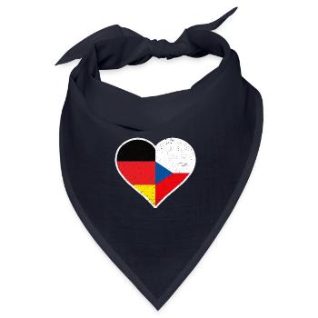 Germany Czech Republic Vintage Heart - Bandana Dreieckstuch - Navy - Vorne