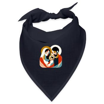 Abstract Holy Family Nativity - Bandana Dreieckstuch - Navy - Vorne