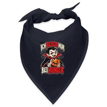 Vampir mit Kürbis – Hunger - Bandana Dreieckstuch - Navy - Vorne