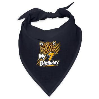 My 7 Birthday Leopard Party - Bandana Dreieckstuch - Navy - Vorne