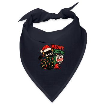 Eine Katze, die Weihnachten hasst - Bandana Dreieckstuch - Navy - Vorne