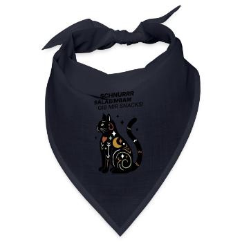 Schnurrrsalabimbam - Gib mir Snacks! - Katze - Bandana Dreieckstuch - Navy - Vorne