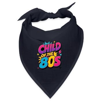 Kind der 80er – Child of the 80s Retro Neon - Bandana Dreieckstuch - Navy - Vorne