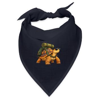 Wandernde Schildkröte - Bandana Dreieckstuch - Navy - Vorne