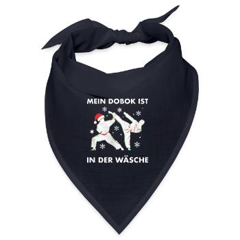 Mein Dobok Ist In Der Wäsche Taekwondo Weihnachten - Bandana Dreieckstuch - Navy - Vorne
