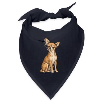 Chihuahua-Zigarette rauchend – Tough Chihuahua-Papa - Bandana Dreieckstuch - Navy - Vorne