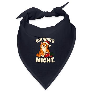 Ich war’s nicht – Lustige Weihnachtskatze - Bandana Dreieckstuch - Navy - Vorne