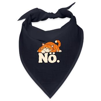 Nö – Lustige Katze mit schlechter Laune - Bandana Dreieckstuch - Navy - Vorne